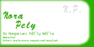 nora pely business card